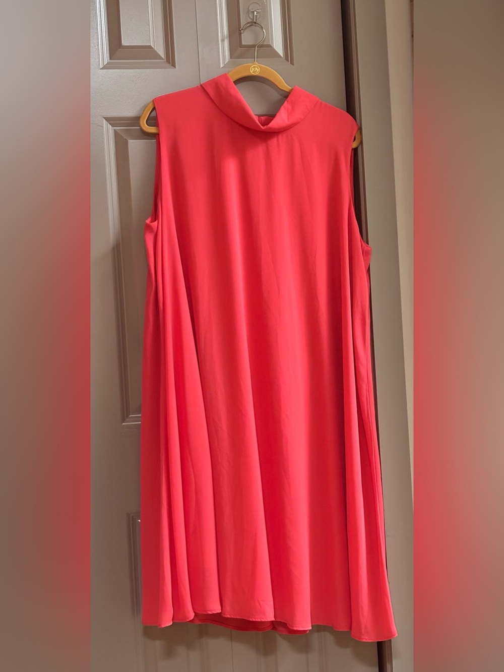Sleeveless Coral Maxi Dress with Flowing A-Line Skirt